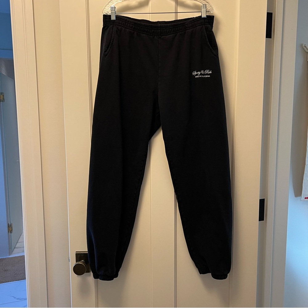 Sporty & Rich - Logo Sweatpants, Black XL